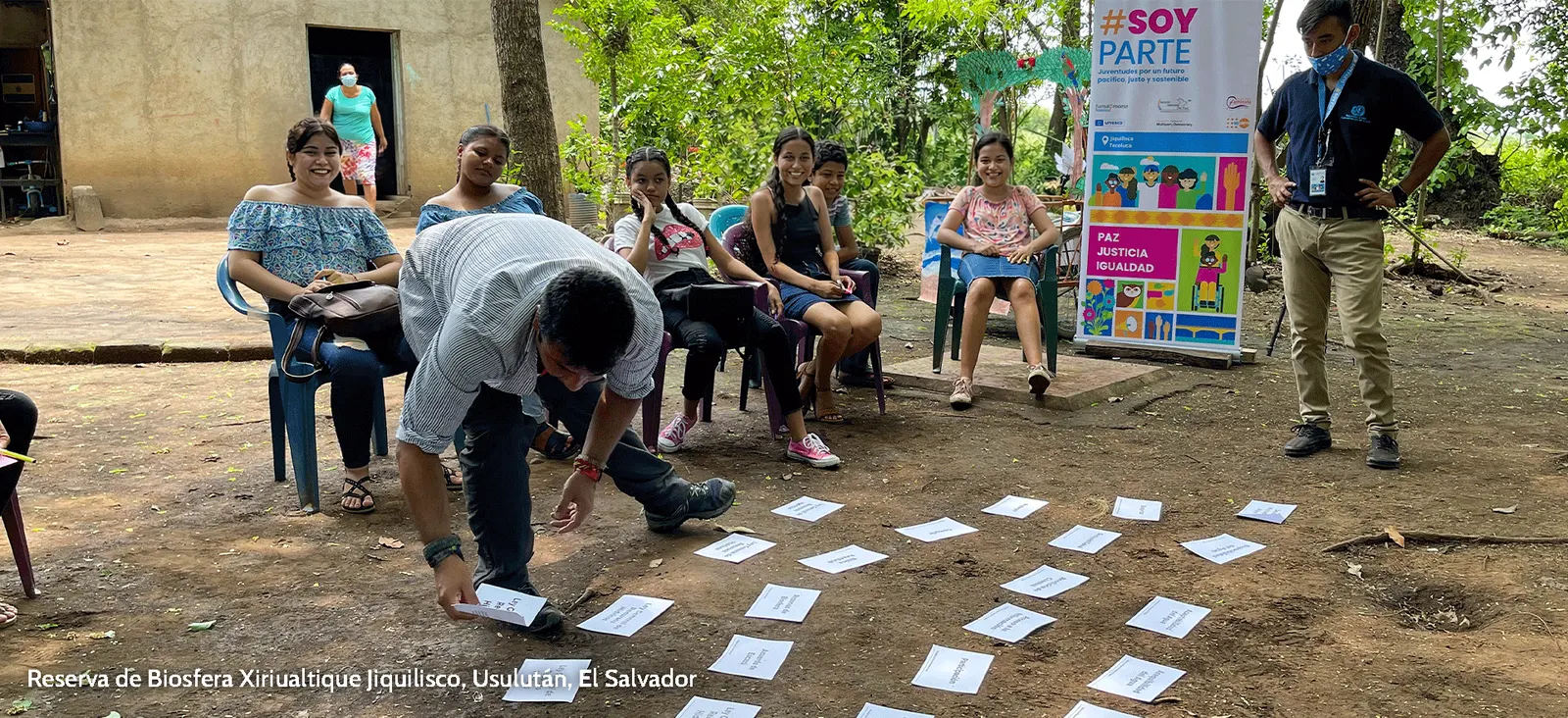 Taller comunitario de ASDEPAZ con jóvenes en la Reserva de Biosfera Xiriualtique Jiquilisco, Usulután, El Salvador